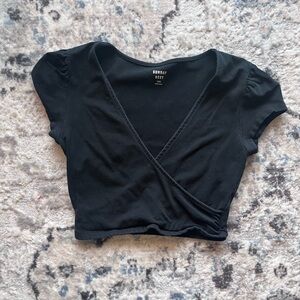 Sunday Best Black Wrap Top